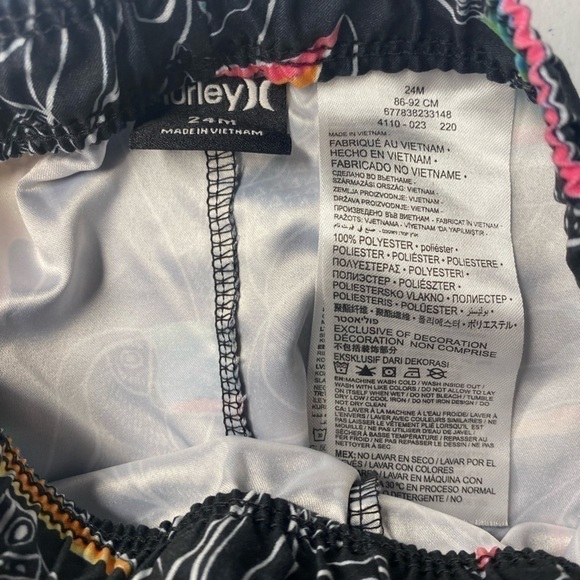 3/$15 SALE HURLEY BOYS COLORFUL PARROT SWIM TRUNKS SIZE 24 MONTHS - Picture 4 of 5